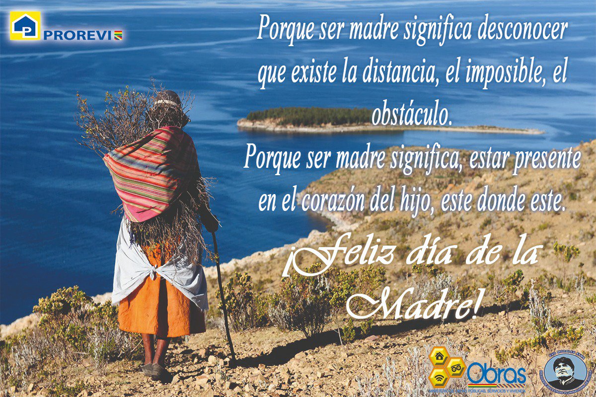 vmvu_prorevi's tweet photo. #Prorevi felicita a todas las madres bolivianas. https://t.co/jxO4WGovtC