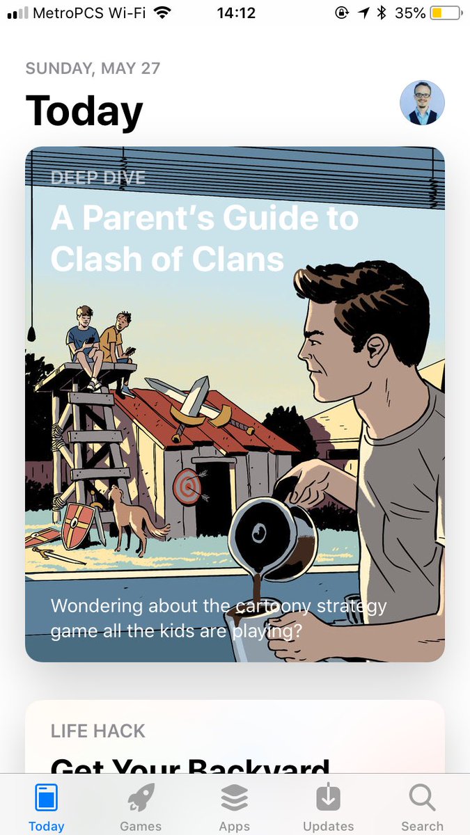 RTD_62's tweet photo. @AppStore please tell me he’s not about to spill that good coffee all over the place #coffee #AppStore #ClashOfClans @ClashofClans https://t.co/d3iq8lbDPp