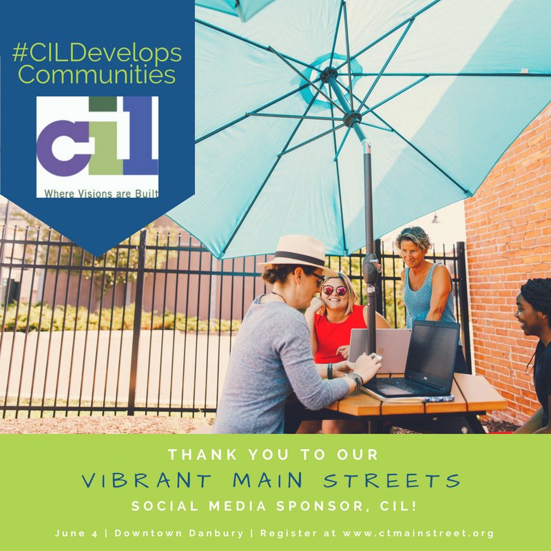 mk_interiors__'s tweet photo. Many thanks to the sponsors of our 2018 VIBRANT MAIN STREETS celebration, including our social media sponsor @Official_CIL. Like @CTMainSt, CIL cares about creating vibrant, useful places that bring people together. #CILDevelopsCommunities https://t.co/UJ1mrmKkfO