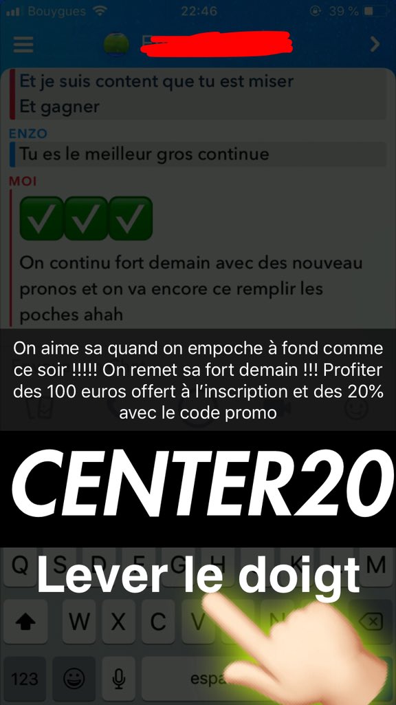 PronosCenterOff's tweet image. Sa fait plaisir les messages comme sa on continue d’encaisser tous ensemble les amis ✅🔥 si vous n’êtes pas encore inscrit c’est le moment ! JE VOUS OFFRE 100euros sur votre premier paris et 20% sur votre inscription avec le code promo CENTER20 !!!