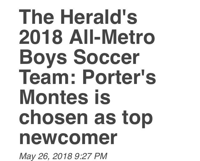 MissCareliGarza's tweet photo. Congratulations to Brandon Montes for being named the 2018 All Metro Boys Soccer Team Newcomer of the Year!!! ⚽️💙⚽️💙@rgvsports @BrownsvilleISD #PorterNation #classof2021 #W4R #TeamMontes #Cowboys #PorterSoccer #Vaqueros #PorterProud https://t.co/7GW1mcanbw