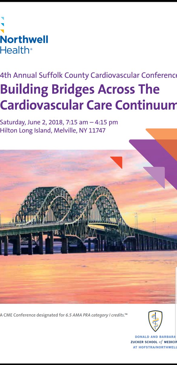 5 Days Away. Don't miss this exceptional #cardiovascular conference with over 20 expert @NorthwellHealth @lenoxhill faculty. Register Now: cmetracker.net/NSLIJCME/Login… Access Full Program Here: cmetracker.net/NSLIJCME/Files… @DrCBrennan @DrRachelMBond @DrSheilaSahni