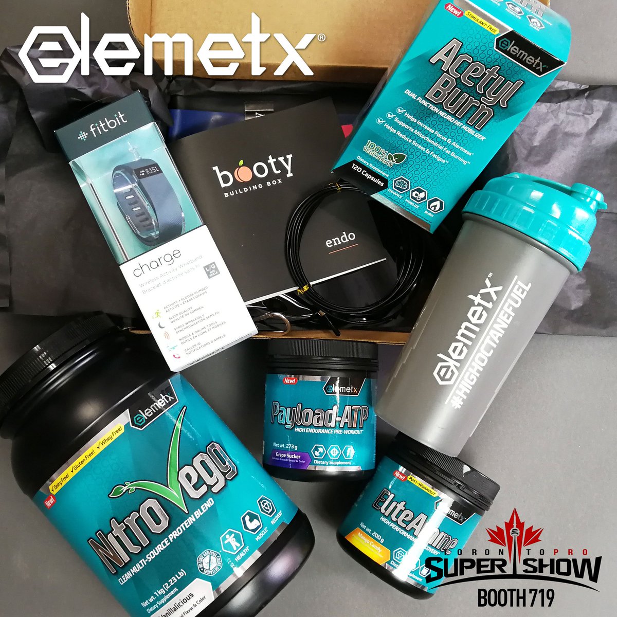 Just 6 days out from the <a href="/toprosupershow/">TO Pro SuperShow</a> wishing all the competitors a great peak week! Don't forget to stop by our booth at the show and enter for your chance to win this awesome prize pack featuring @bootybuildingbox <a href="/fitbit/">fitbit</a> and an Elemetx stack!
#toprosupershow #elemetx