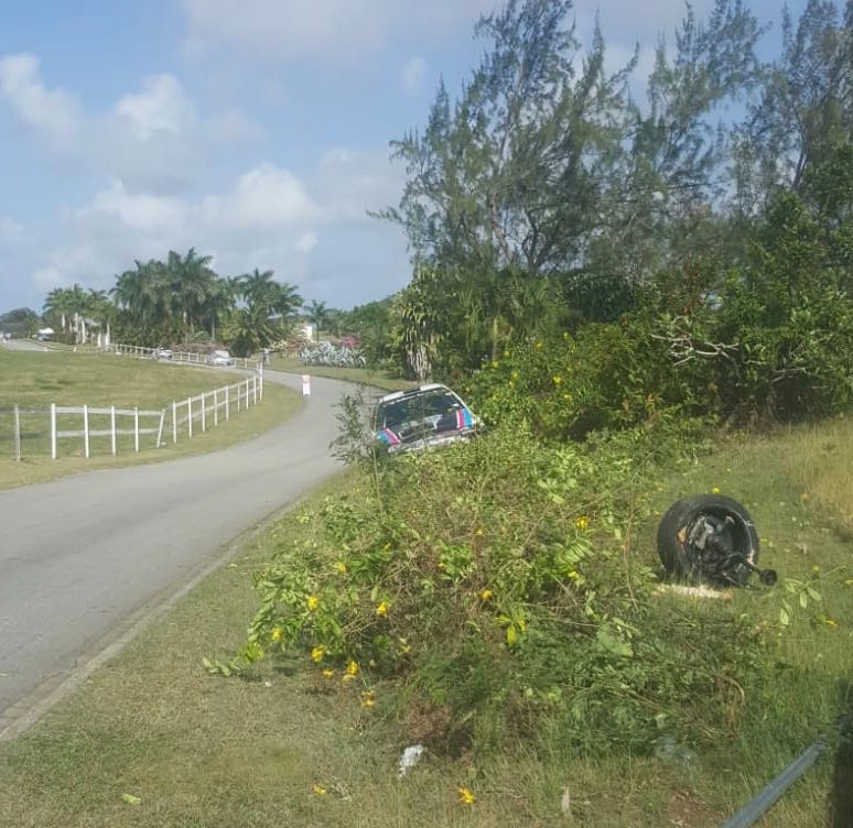 Car number 80 Daryl Clarke/Russell Brancker are off at the finish. Crew are ok. Stage restarting shortly.
#FlowLive #FlowKOTH2018 #SOLRB2018 #SOLRallyBarbados