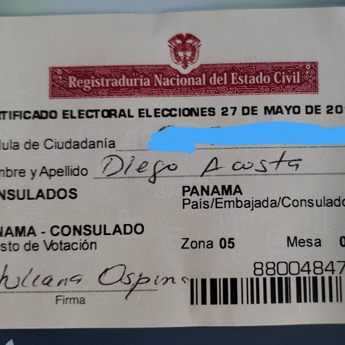 DiegoAcostaC's tweet photo. Cumpliendo con 🇨🇴 y de paso con el #VotoChallenge #EleccionesColombia https://t.co/4z4erIaqBE
