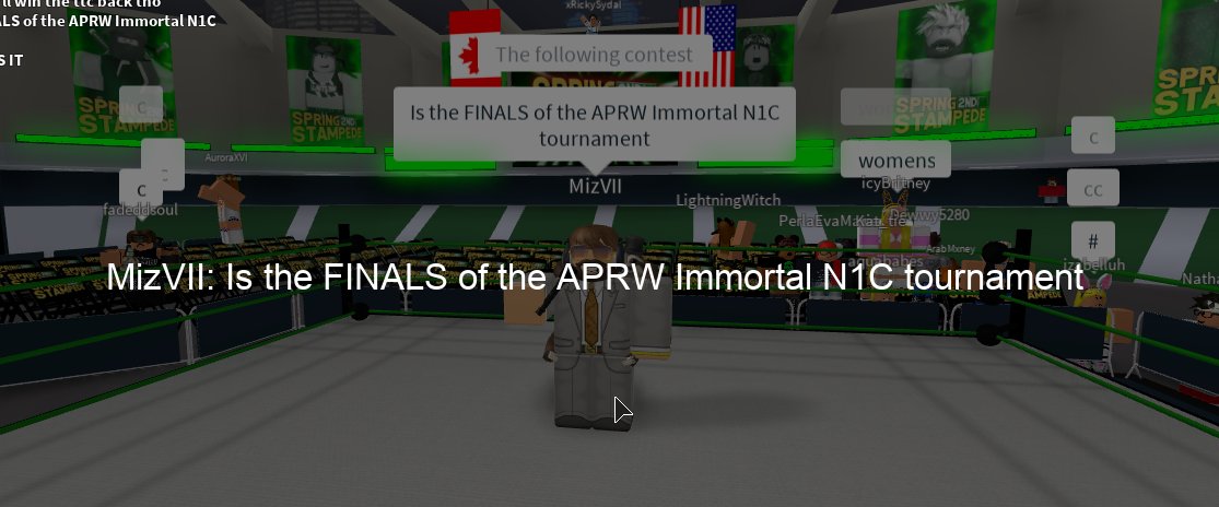 RWAMedia's tweet photo. APRW Immortal Championship Finals!
SPECIAL GUEST ANNOUNCER: @_MIZVII_
The Showoff @HeelPGZ vs @AdrianBlackRBLX, and the proclaimed "GOD OF RO WRESTLING"  comes off picking up the wi- here comes the Immortal Champion #DonMorrison

#RWASpringStampede2
@APRW_Network https://t.co/1UT1G4dIWw