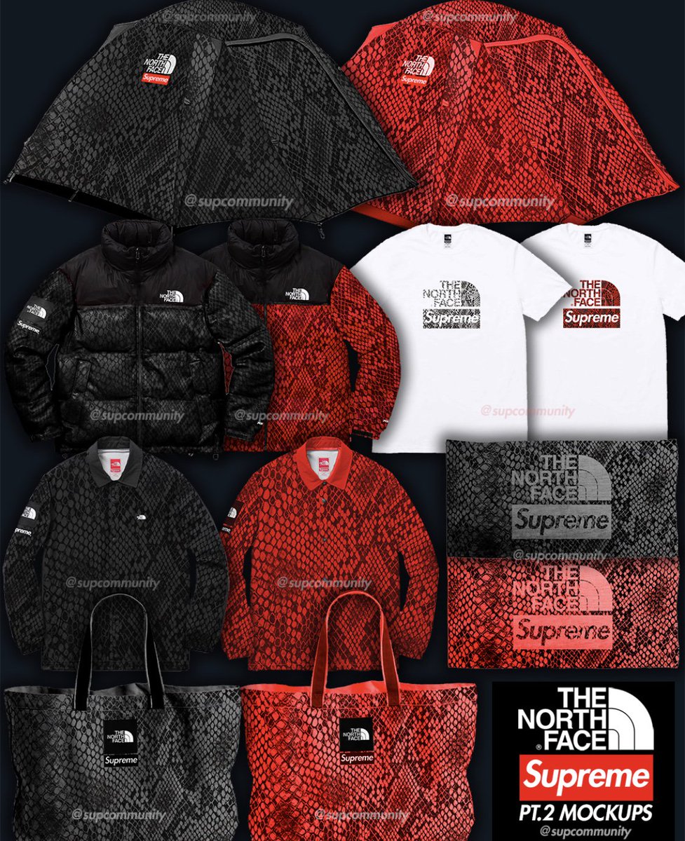 HeatedSneaks's tweet photo. Supreme x The North Face SS18 Part #2 is dropping very soon, possibly this Thursday for SS18 Week #15!

Includes multiple Jackets, T-Shirts, Bags, Towels and Tents! ⛺️ 

All featuring an unseen snakeskin print! 🐍 

Secure your Supreme with #DashBot: https://t.co/4m7PsIY5fu https://t.co/7Fswamzmr6
