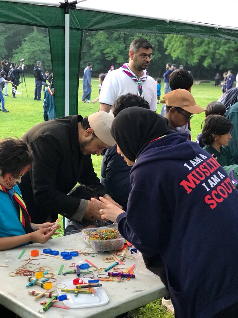 UKMuslimScout's tweet photo. Tonight we are at @gilwellpark as we bring #IUTS2018 to the home of uk scouting! Lots of being had by all! Loving the pioneering 😍 #SkillForLife https://t.co/CSUZKlNAvP