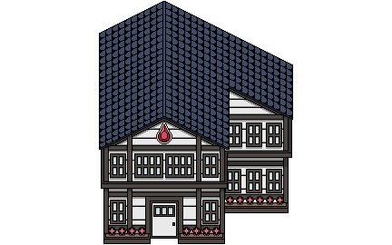 sicklyseraph's tweet photo. After touching this up a bit, I think I'm finally satisfied with it. It's a clinic + home for Clerica. #gamedev #pixelart https://t.co/QEkwEczda7