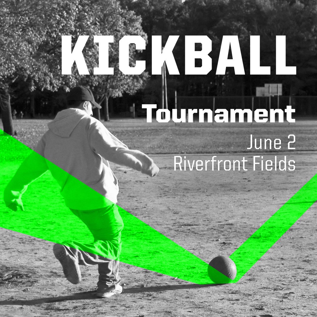 Get your team together for the Kickball Tournament! Make sure to register by noon on May 29th.