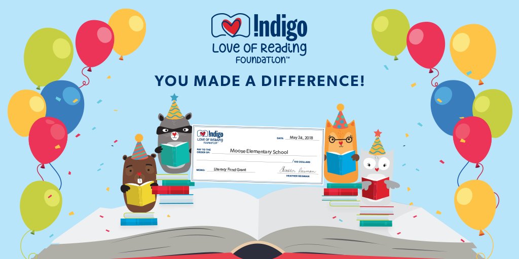 Thanks to you, $1.5 million has just been granted to high-needs elementary schools across Canada! #loveofreading