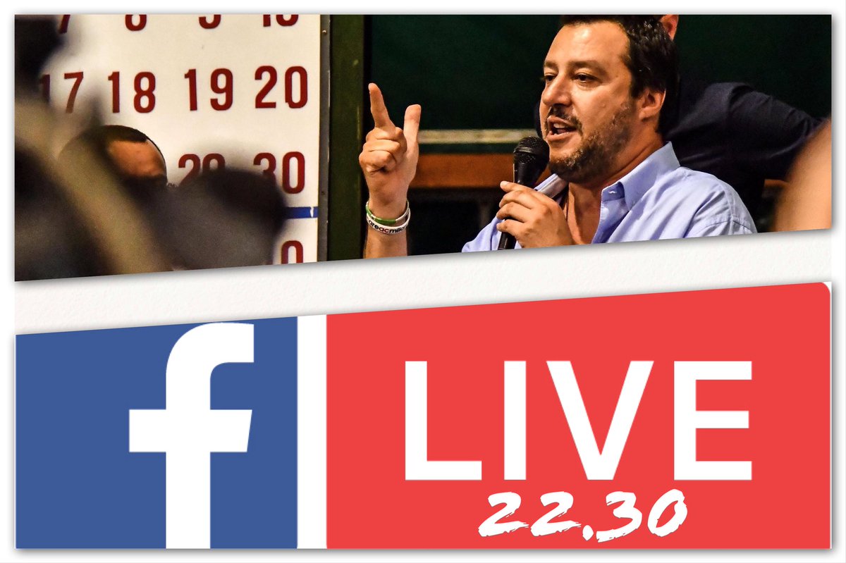 matteosalvinimi's tweet photo. Amici, tra poco verso le 22.30 vi prego di seguirmi in diretta su questa Pagina, ho ancora un po’ di cose da dirvi! https://t.co/gPMXbBqvYA