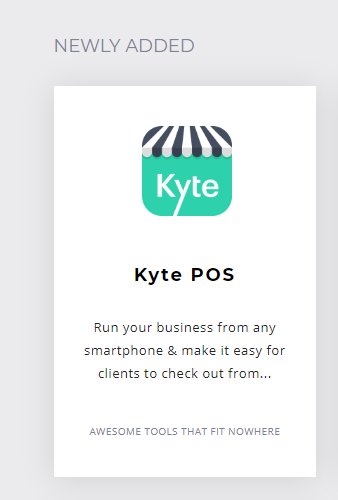 Hey friends <a href="/kytepos/">Kyte POS | Point of Sale</a>!

Glad to announce that your tool is now LIVE on toolmuse.com! Have your users come upvote Kyte POS to let the world know how cool your tool is.

An official welcome to the <a href="/toolmuse/">Toolmuse</a> family :)