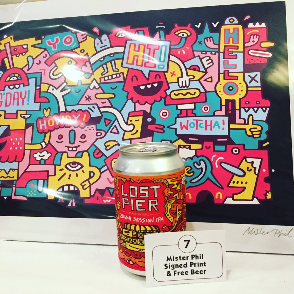 Silent Auction lot n.8: Win an awesome Print &amp; free beer designed by @mrpillustration at @theflamingohouseuk fundraising in aid of <a href="/peacedirect/">Peace Direct</a>. Place your bids in house or by email, highest bid winner announced on Monday at 4pm #flamingohouse #silentauction #hovearts #aoh18 #art