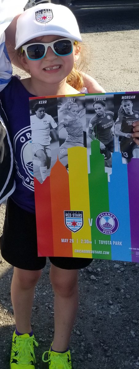MizHollyD's tweet photo. So glad I took my 7YO girl to Pride Day at @ORLPride game yesterday. She saw someone who is transgender & asked about it. After I told her, she said, "You can do that? Cool!" I'm glad she is accepting of everyone at a young age. Love is love. You do you.β½οΈπβ€ #teachingpride https://t.co/OKtjPhPFsG