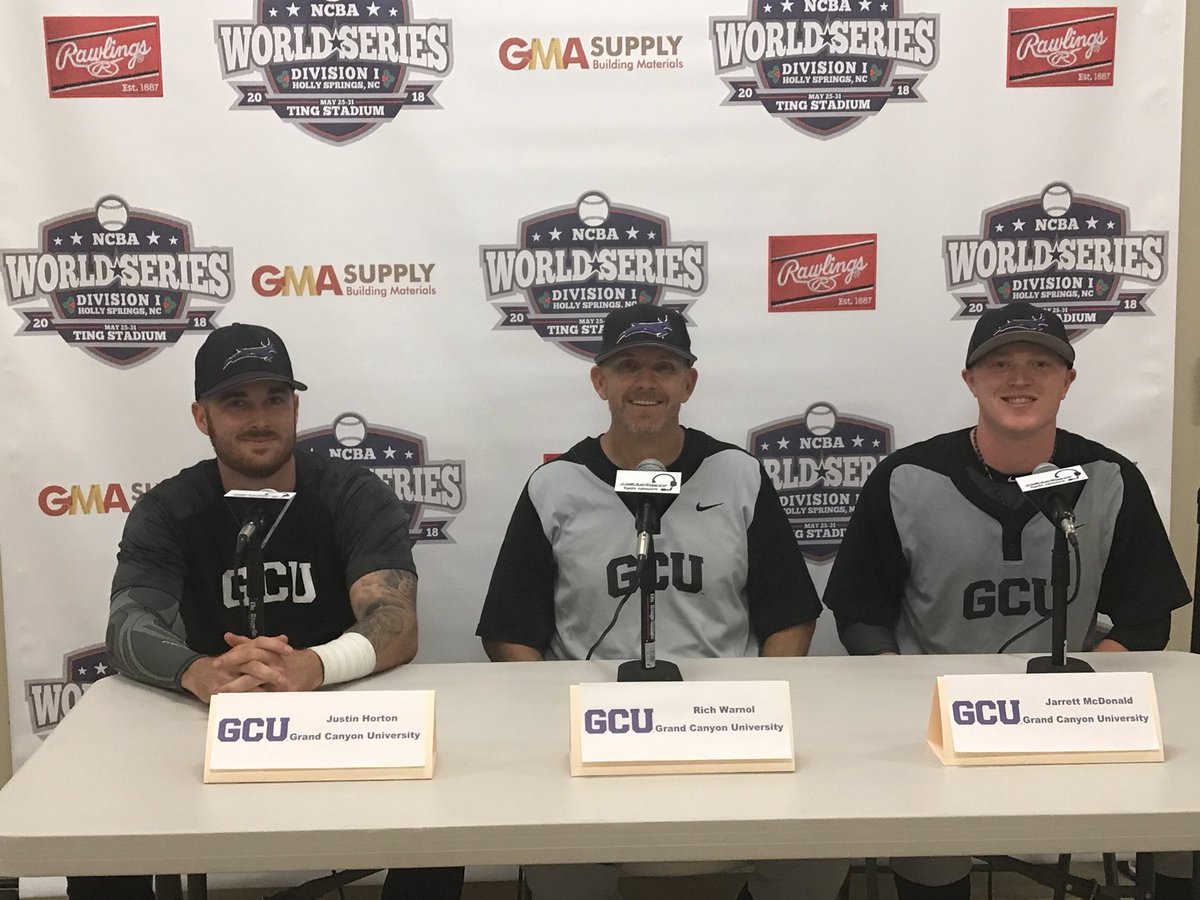 The_NCBA's tweet photo. ::Game 8 Final::
@GCUClubBaseball upsets the #1 @UOClubBaseball Ducks with a 7-2 score!
Player of the game: Jarrett McDonald
#RoadToHollySprings https://t.co/jsZfVYL2Yq