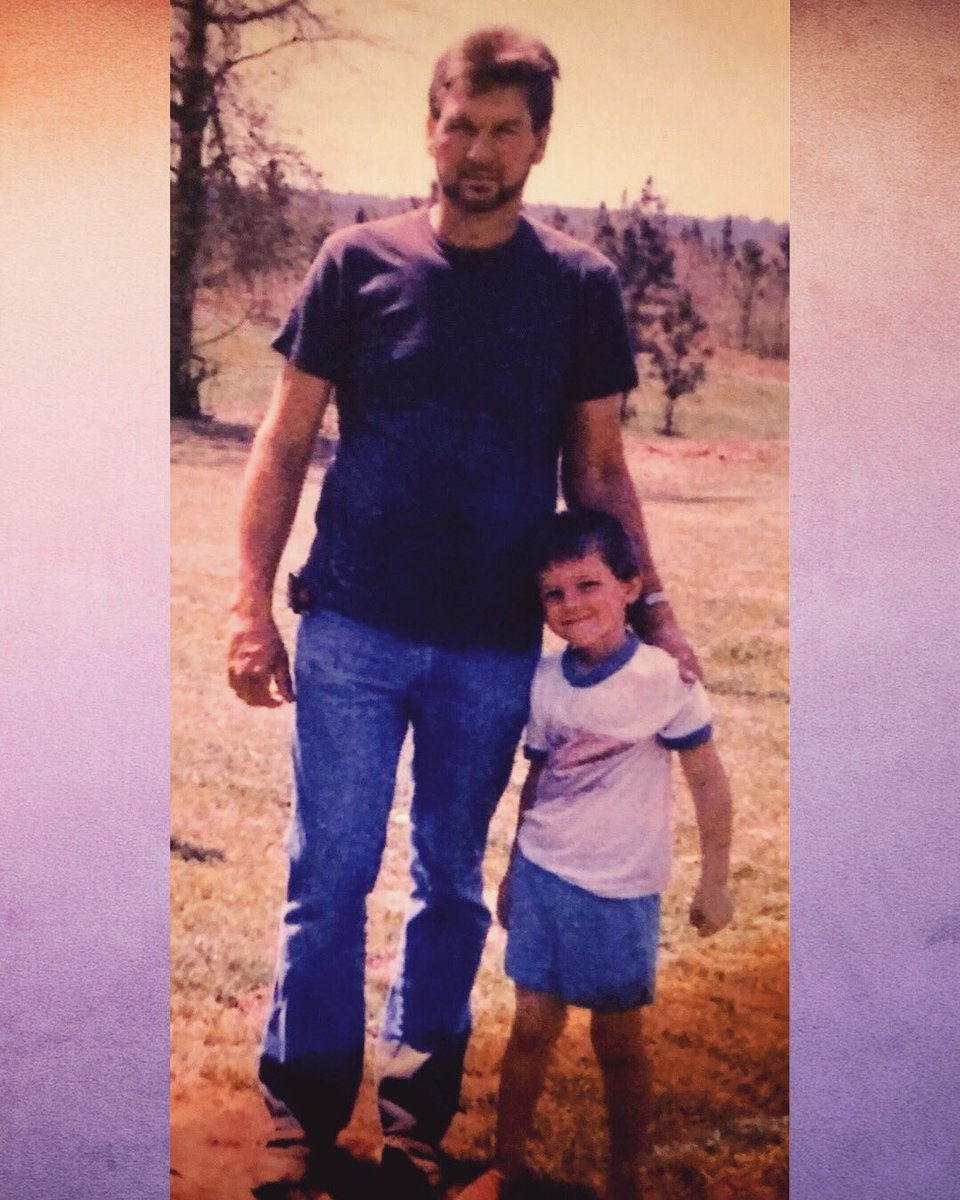 TheAdamChance's tweet photo. Not a day goes by that I don’t think about my dad. Every day I carry with me the things I learned from him. Thanks, Mom, for also letting me carry his badass old denim jacket (pictured). Second photo: @samimatarante #alabamaraised #countryboy https://t.co/yuzYvQT7en