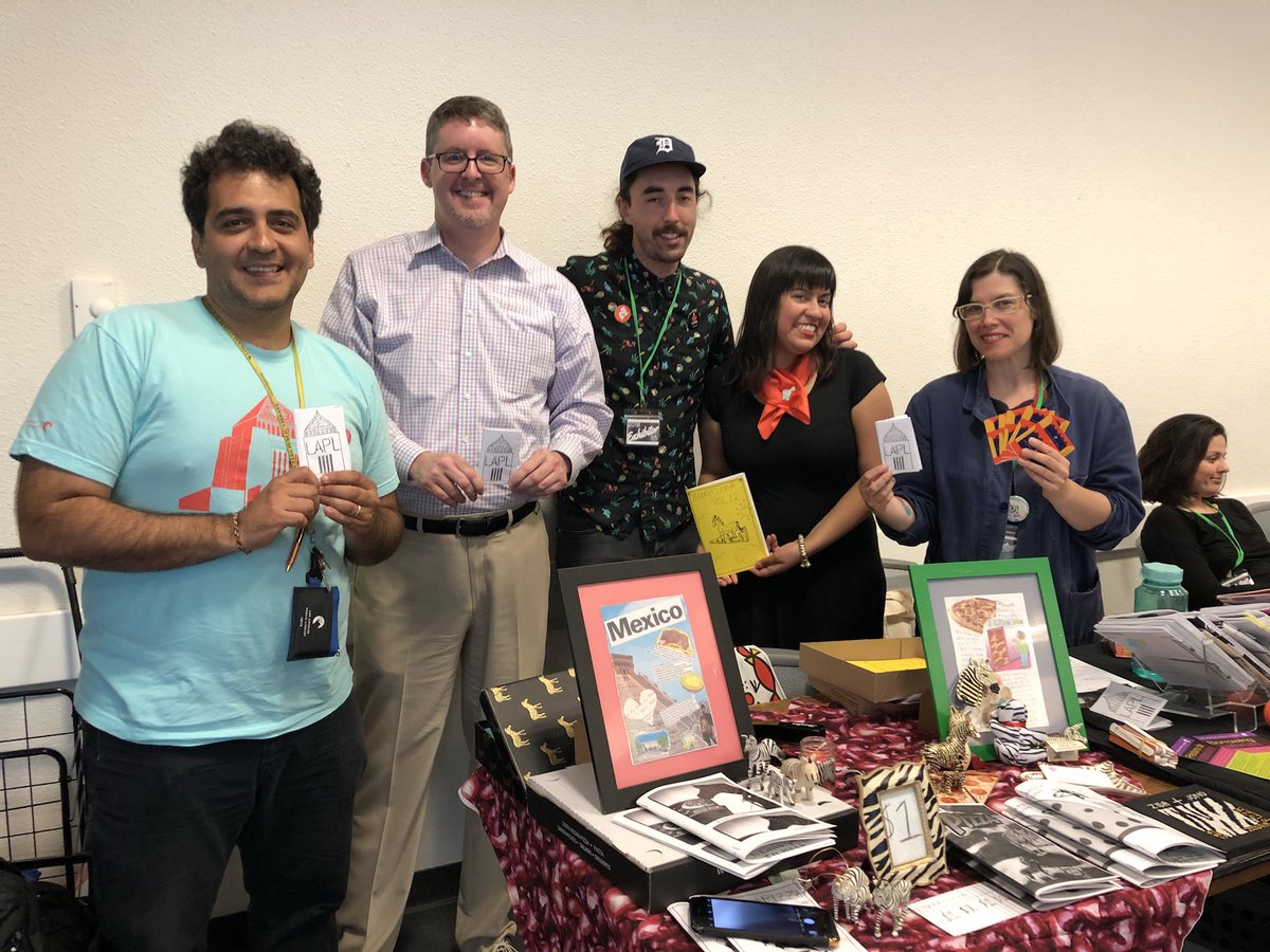 BiblioSzabo's tweet image. Checking out #LAZineFest with these fantastic @LAPublicLibrary #librarians #LAPLzinelibrary #zines
