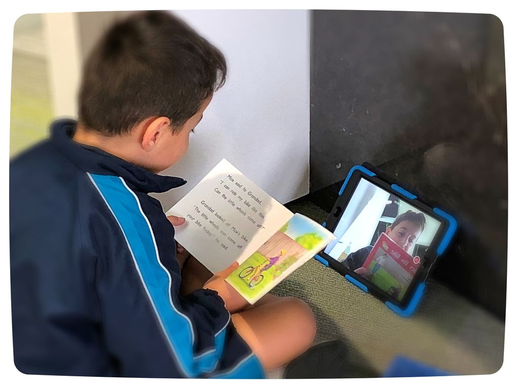 Stage 1 students are recording themselves reading. They then view this recording and self-assess, looking at ways they can improve. #reading #literacy #learning #improving #selfevaluation