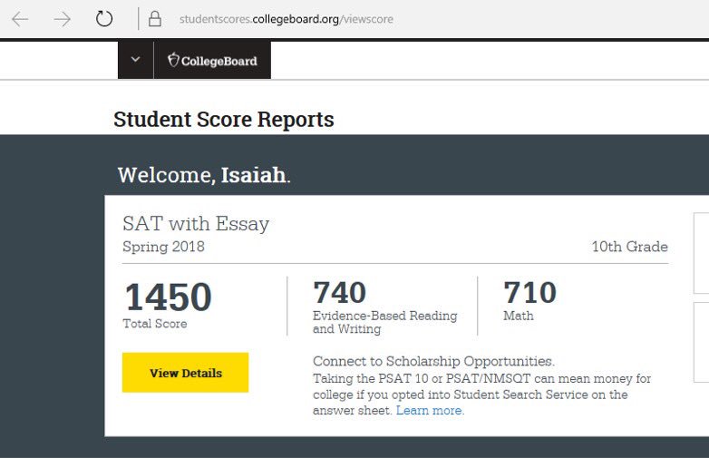 Zae_Ingraham01's tweet photo. Received my results for the SAT🙏🏽 #STUDENTathlete📚🏈⚾️ https://t.co/dqGurYITcl