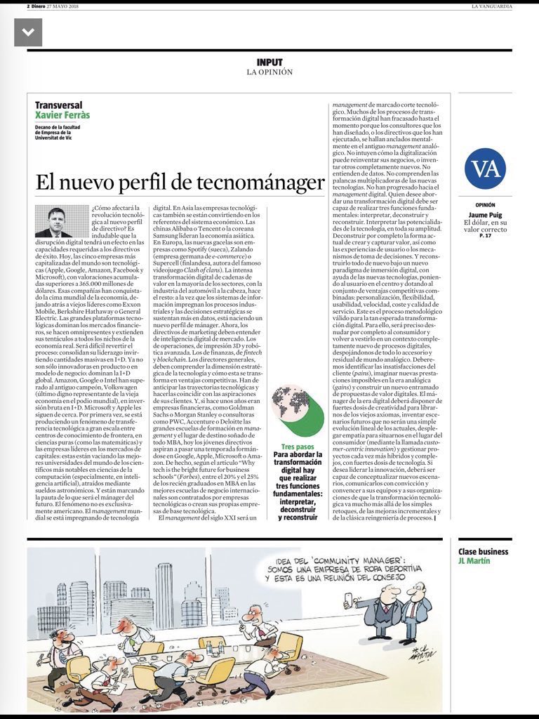 jsanz9's tweet photo. Los directivos de #marketing deben entender de inteligencia digital de mercado. Los de operaciones de #impresión3D y #robótica avanzada. Los de finanzas de fin tech y blockchain https://t.co/8TkjTgvo4R