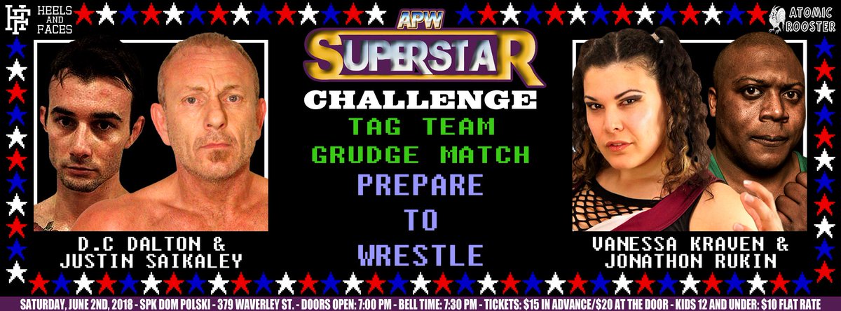 Acclaim_Pro's tweet photo. #TagTeam #GrudgeMatch:
“The #Cornerstone” #DCDalton and Justin “#Virus” Saikaley do battle with @MtKraven and @TheMightyRukin.
#Jun2nd #SuperstarChallenge
https://t.co/bQP2fSvUeM https://t.co/krcUzT5fRR