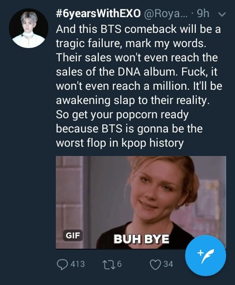 BangtanSeaDayak's tweet photo. I hope she deactivate for good cos reality hits her so hard.

#LYTear1onBB200 @BTS_twt https://t.co/JCrEoe5GKf