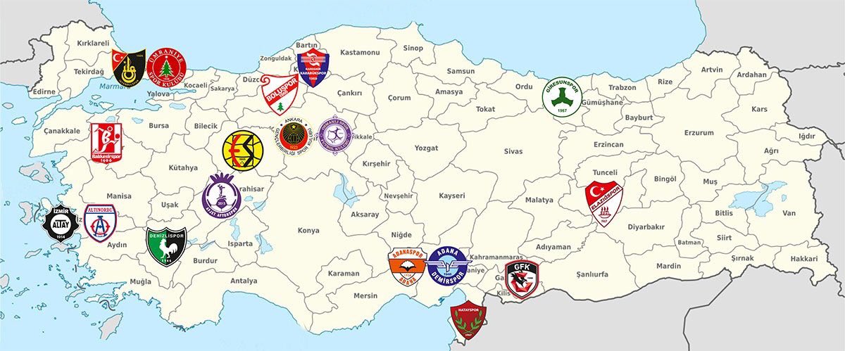 Spor Toto 1.Lig Haritası.@GazisehirFK inşallah bu sene hedefe ulaşacak.
#seninleyizGazişehirFK
