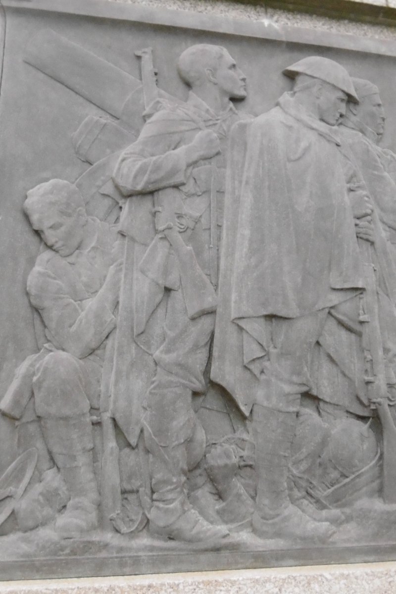 5thLackey's tweet photo. #Helmets Number 6 in a very occasional series. #WarMemorial #Blackpool Bronze panels #GilbertLedward 1923 rare depiction of the vanquished enemy as triumphalism was usually avoided. Obelisk by #JCPrestwich https://t.co/gO26uFrEJT