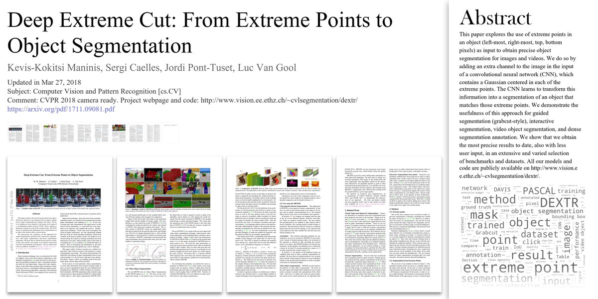 arxivtrends's tweet image. ๐ค Deep Extreme Cut: From Extreme Points to Object Segmentation
โ๏ธ Kevis-Kokitsi Maninis et al.
๐ arxiv.org/pdf/1711.09081โฆ
#ComputerVisionandPatternRecognition #csCV