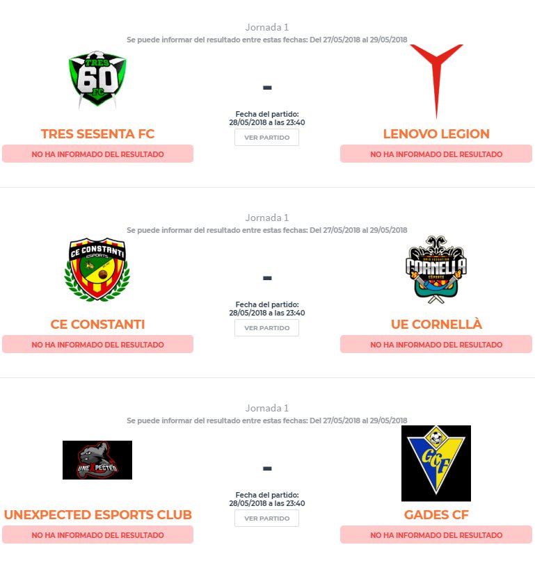 Apasionante lucha la que nos espera en la LIGA DE CAMPEONES de PS4, con <a href="/LenovoLegion/">Lenovo Legion</a> <a href="/360FC/">Tres Sesenta FC</a> <a href="/eSportsUEC/">UE Cornellà eSports</a> @consesports <a href="/CfGades/">Gades CF</a> y <a href="/UNEXeSports/">@UNEXeSports</a> .

@PoblaeSports y @GoldenHawks_  ya les esperan en 1/4 de final.

Aquí tenéis todos los datos del torneo

proplayerseries.com/psn/torneo/62