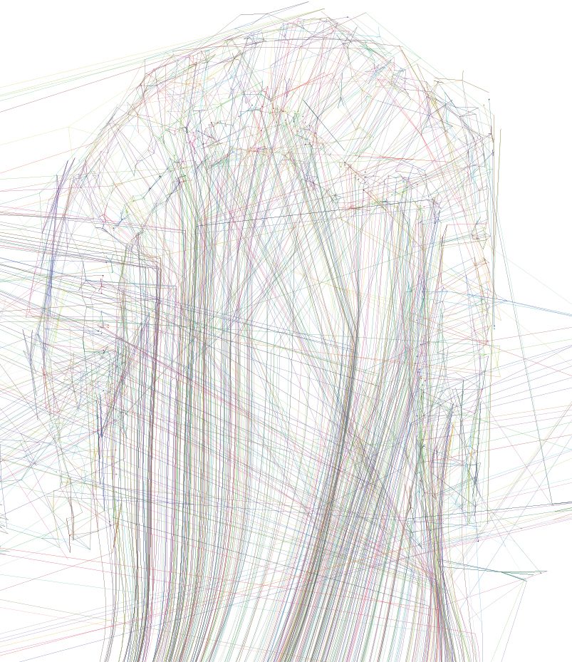 GDunnArt's tweet photo. A very early #process image from the motor cortex of #selfreflected where we were algorithmically establishing #neural #connectivity maps. Took us a while to get things more orderly than this rat's nest. Lots more process here: https://t.co/dmkFLi2Oks https://t.co/FPZ6V4OGDh