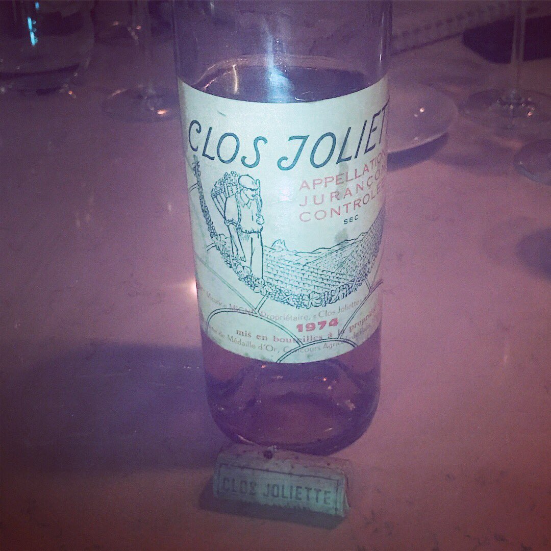 bhschaffer's tweet image. What a special night @RacinesNYC with @paulliebrandt in the kitchen, @jimsligh and @plepeltier behind the bar. We drank a 1974 Clos Joliette Jurancon Sec, a 2009 Jean-Francois Ganevat Cotes du Jura Les Chalasses Marnes Bleues and a 2009 Domaine du Collier Saumur Blanc