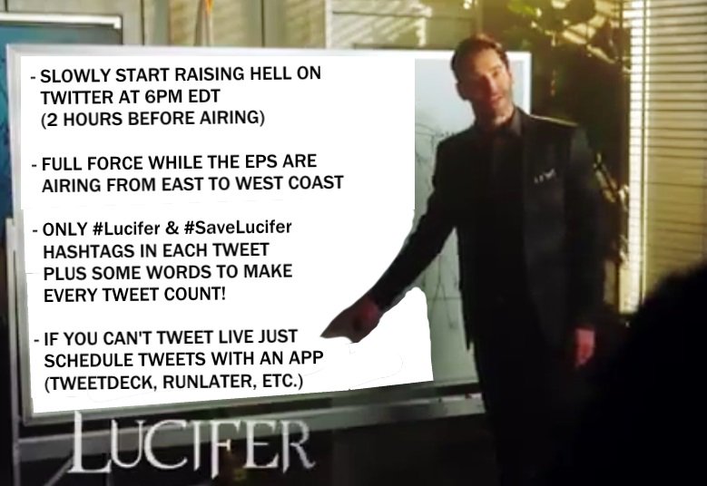 sayasajo's tweet photo. HERE'S THE PLAN - 
READY TO FIGHT, LUCIFANS?👊😈
#SaveLucifer
#PickUpLucifer https://t.co/3hRHIaNaET