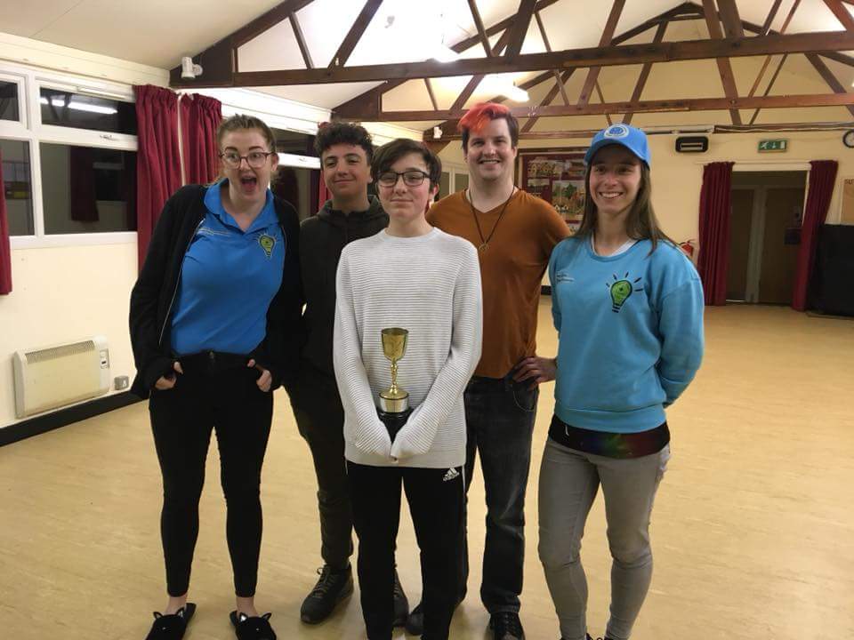outofideasact's tweet photo. 2 shows, 2 festivals, 7 award nominations and 2 trophies. We did it. #TheCatBurglar https://t.co/gc5xRDgau4