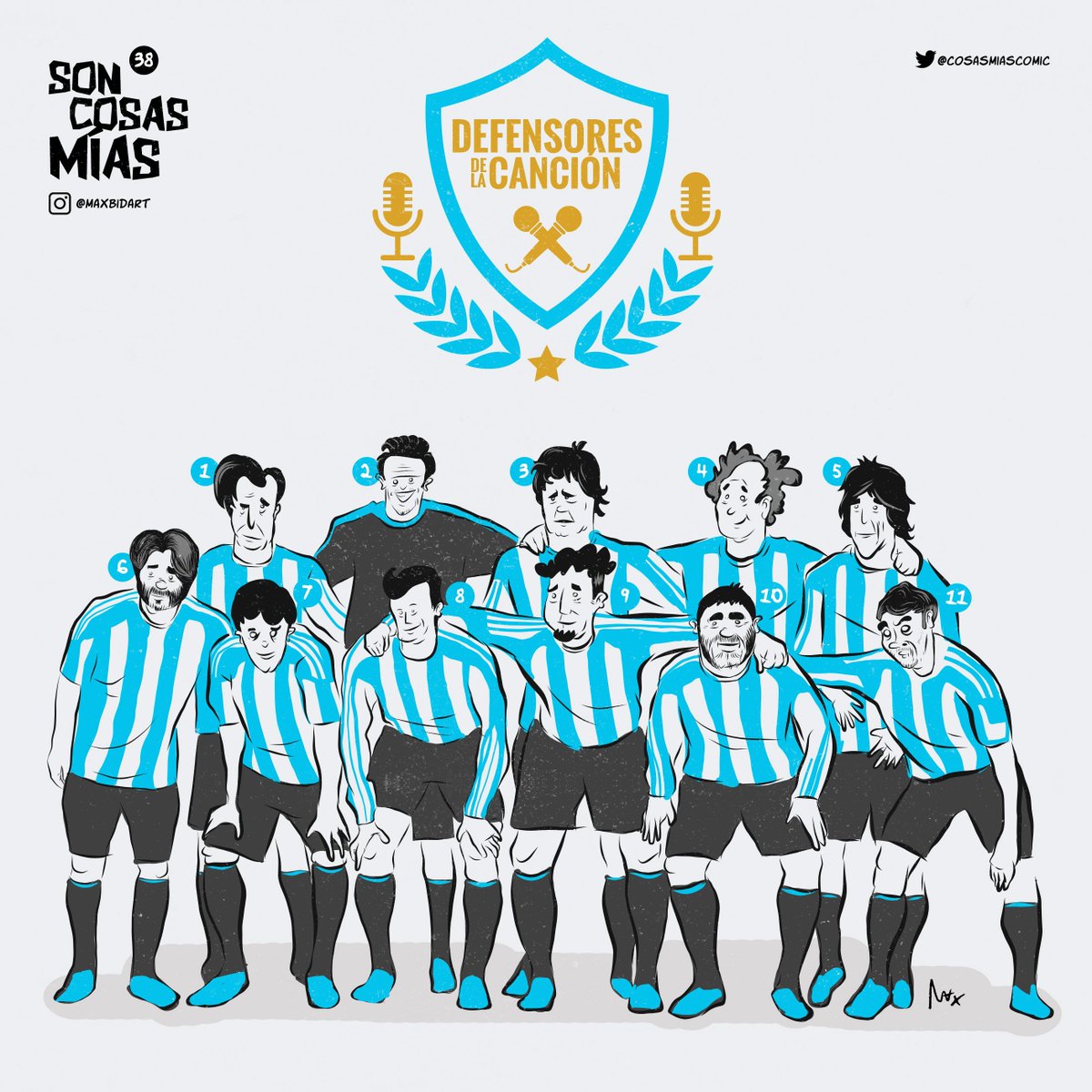 #DefensoresDeLaCanción
Mi equipo para #rusia2018

1- Francisco Bochatón 
2- Emiliano Brancciari
3- <a href="/rodrigomanigot/">rodrigo manigot</a>
4- Walter Piancioli
5- Facundo Soto
6- <a href="/JManuelMoretti/">Juan Manuel Moretti</a>
7- Joaquín Levinton
8- <a href="/antoniobirabent/">musica y discos</a>
9- <a href="/WillyHarrington/">Willy Harrington</a>
10 - <a href="/FranCharco/">Francisco</a>
11- <a href="/fedekempff/">Fede Kempff/Federico Kempff</a>