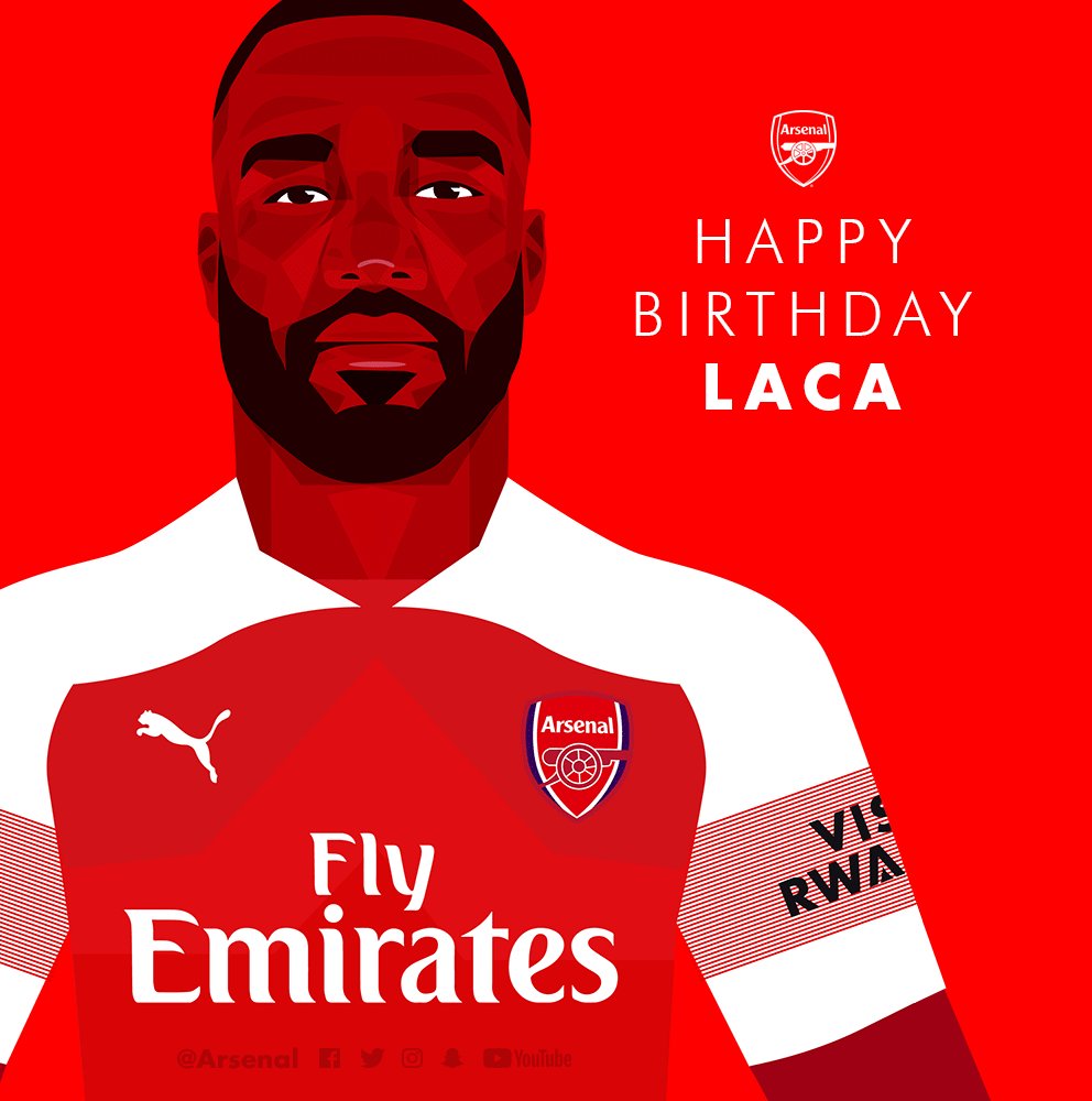 Arsenal's tweet image. 🎈 @LacazetteAlex is 27 today 🎉