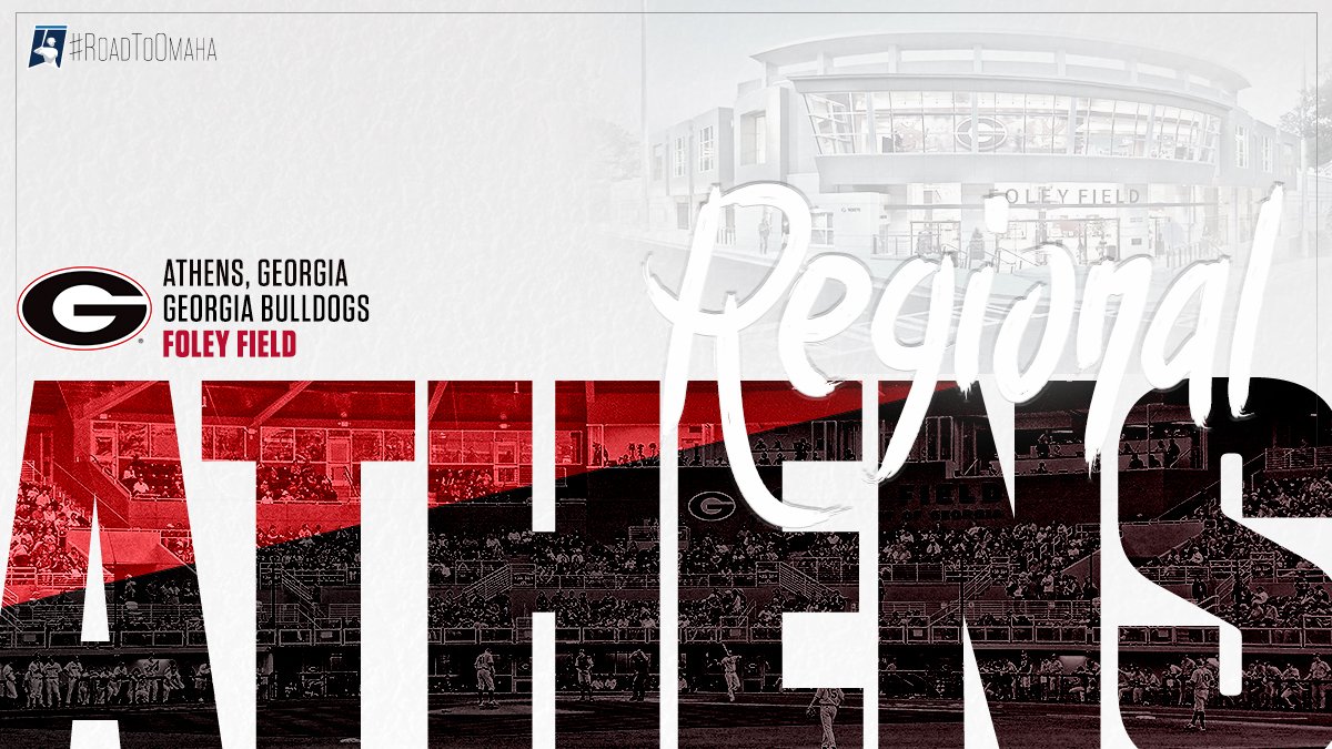 NCAABaseball's tweet photo. ATHENS REGIONAL

HOST: @BaseballUGA

#RoadToOmaha https://t.co/mpov0gGBct