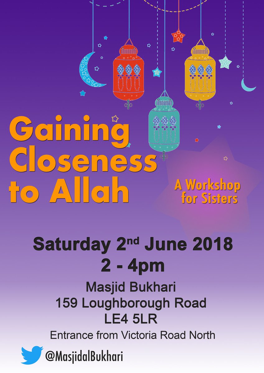 MasjidalBukhari's tweet photo. Next Saturday for sisters. Spread the word! #Ramadan https://t.co/2pwH5I0z7L