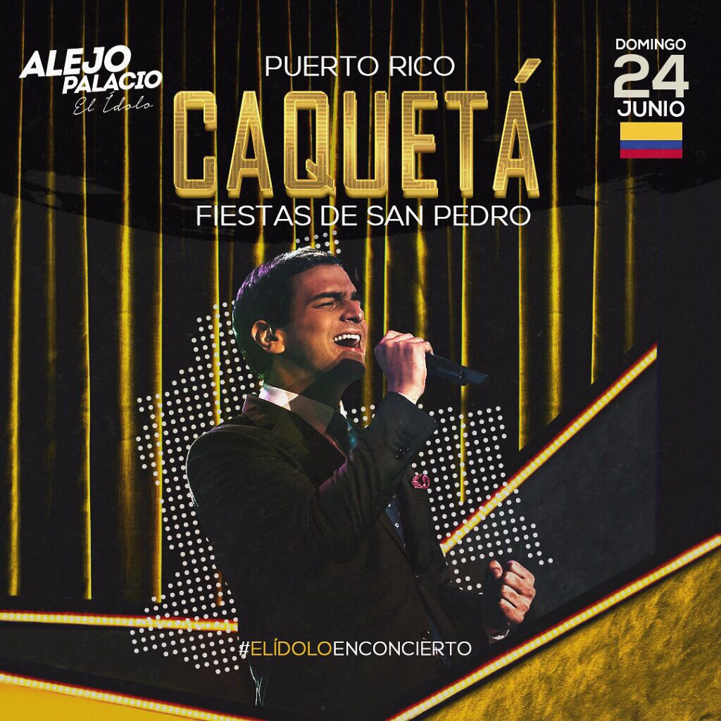 AlejoPalacio's tweet photo. ¡Que bendición tan inmensa, poder cantarle a mis Alejandristas de Puerto Rico, Caquetá! 🎶🎤🎵🙏 ¡Nos vemos este Domingo 24 de Junio, para entregarles todos mis éxitos, en una parranda espectacular! 🎉🎉🎉
#ElÍdoloEnConcierto https://t.co/cdxklASYK8