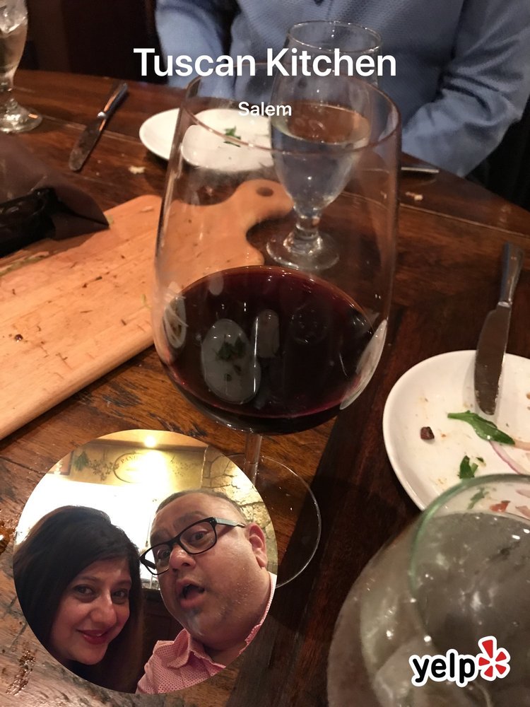 MALHOTRA's tweet photo. Eating dinner with my family! Good food drinks (@ Tuscan Kitchen) #Yelp #Yelfie https://t.co/ZpHcWhhlvL https://t.co/NoT19V0Hex