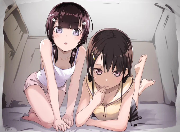 なにかを見てる女の子。 