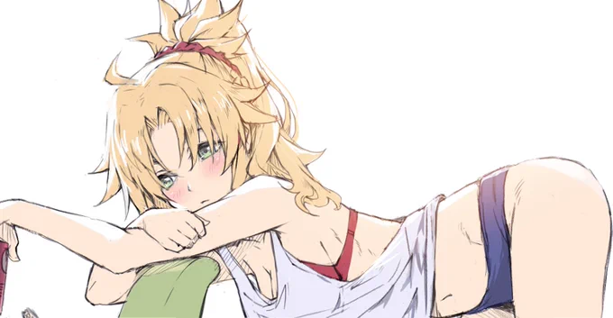 ストレッチをしているモードレッド #FGO #FateGO 