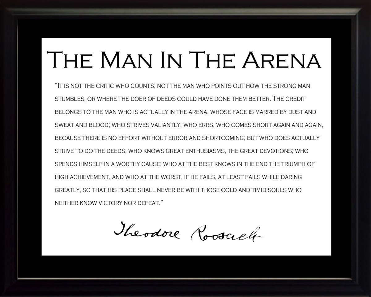 Noticed <a href="/KingJames/">LeBron James</a> writes "Man In The Arena" on his shoes before every game. If you don't know the reference, I suggest you take a second and read it now: 👇 🙌
