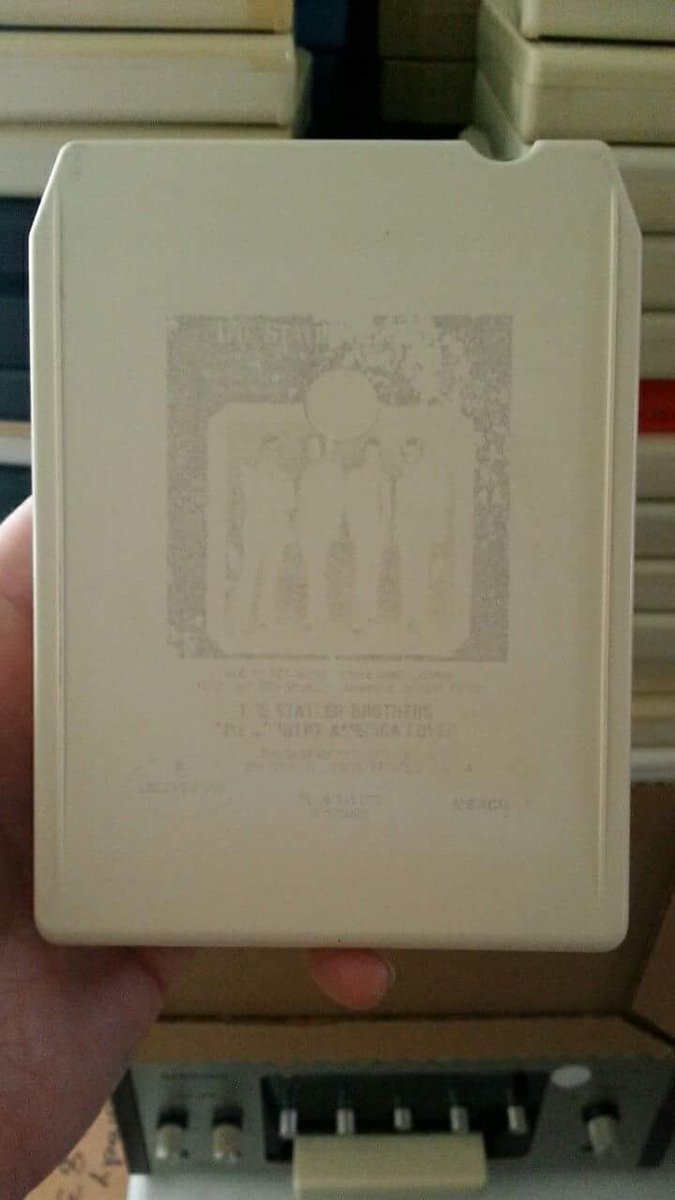 "Ghost" of the Statler Brothers. Label removed but the image was photo-burned into the plastic. De-labeled tons of these but haven't seen this before. 

#ghostofficial #prequelle #prequelle8track <a href="/thebandGHOST/">Papa V Perpetua</a>