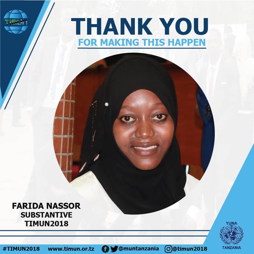 YUNA_Tanzania's tweet photo. As #TIMUN2018 Team, we would like to express our gratitude to honorable delegates, participants, observers and our main sponsors for their marvelous interest on #TIMUN2018. Farida Nassor| Substantive and Victor Mutasi | Finance https://t.co/ACwAyD9UYS