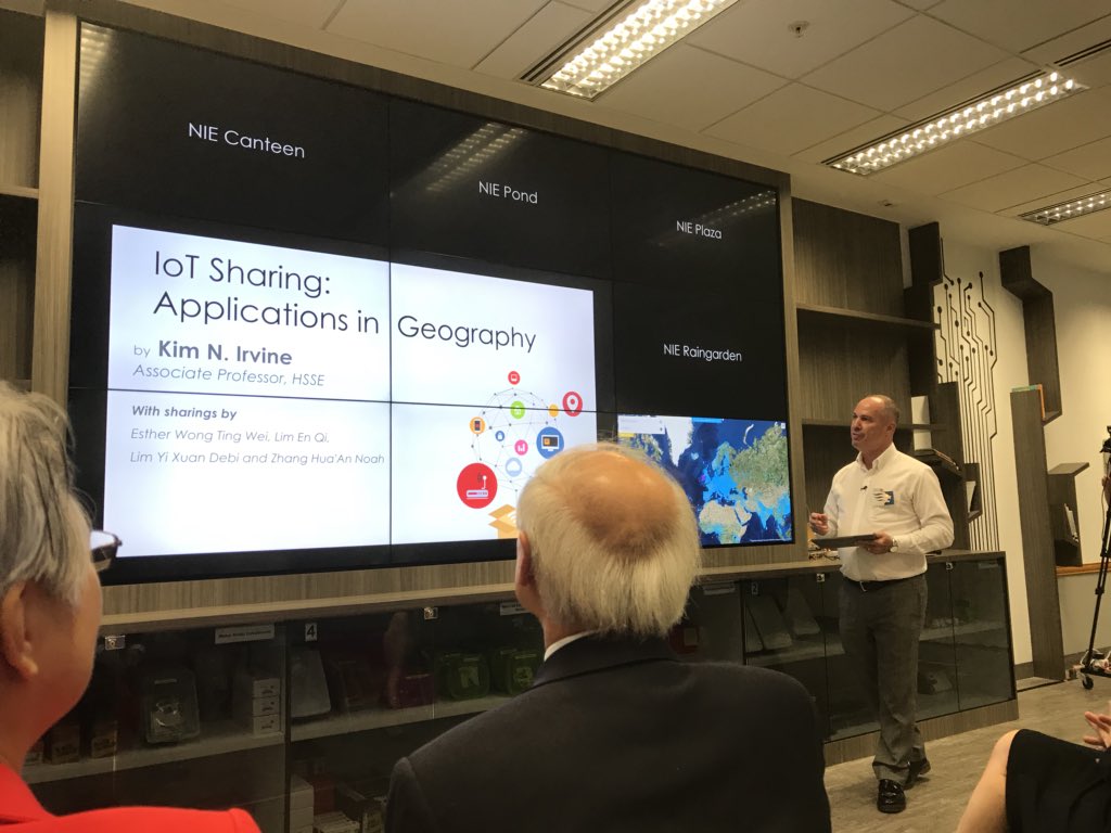 geraldajam's tweet photo. Using sensors in geography teaching. Sharing by A/P Irvine at the launch of the IoT@NIE lab #letstalkgeog https://t.co/LKGcE6Vz2R