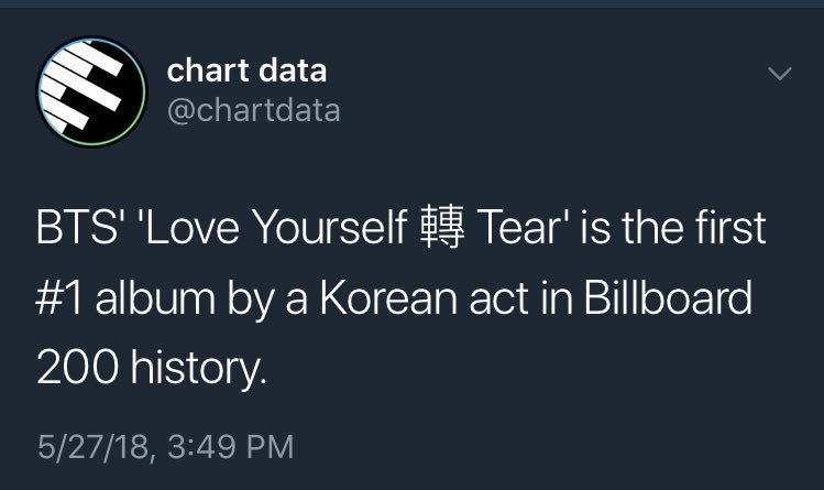 when LY: Tear charted at #1 on BB200 and we literally witnessed hitsory being made (‘: