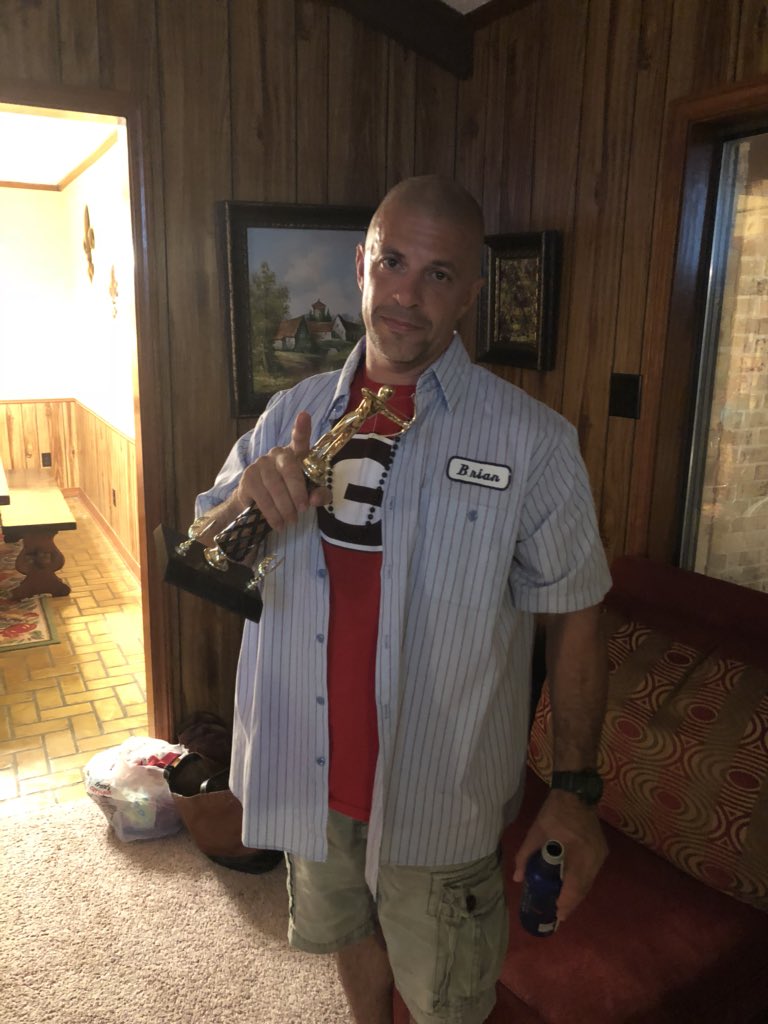 CorleyJohn's tweet photo. The champion once again dawn the coveted cintas jersey and hold the JW Corley memorial trophy #arrowgolf #USAGA https://t.co/2z5w2W2qM6