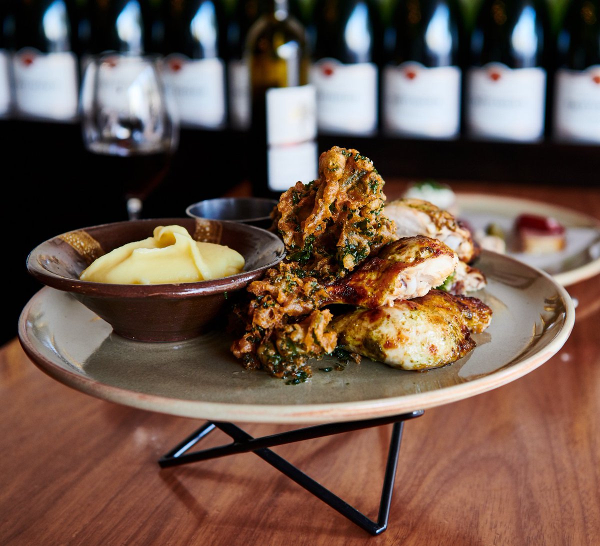 MUSTtweets's tweet image. Rotisserie Liberty Free Range Chicken with a glass of wine. The perfect Monday night...